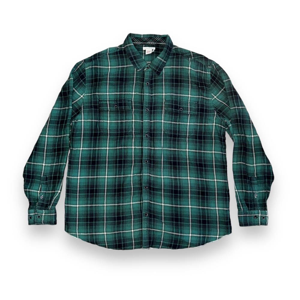 Carbon 2 Cobalt Men's XL Plaid Cotton Flannel Long Sleeve Button Front Shirt